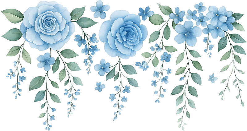 Nursery wall sticker hanging blue rose vines - TenStickers