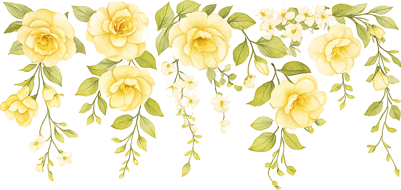 Nursery wall sticker hanging yellow rose vines - TenStickers