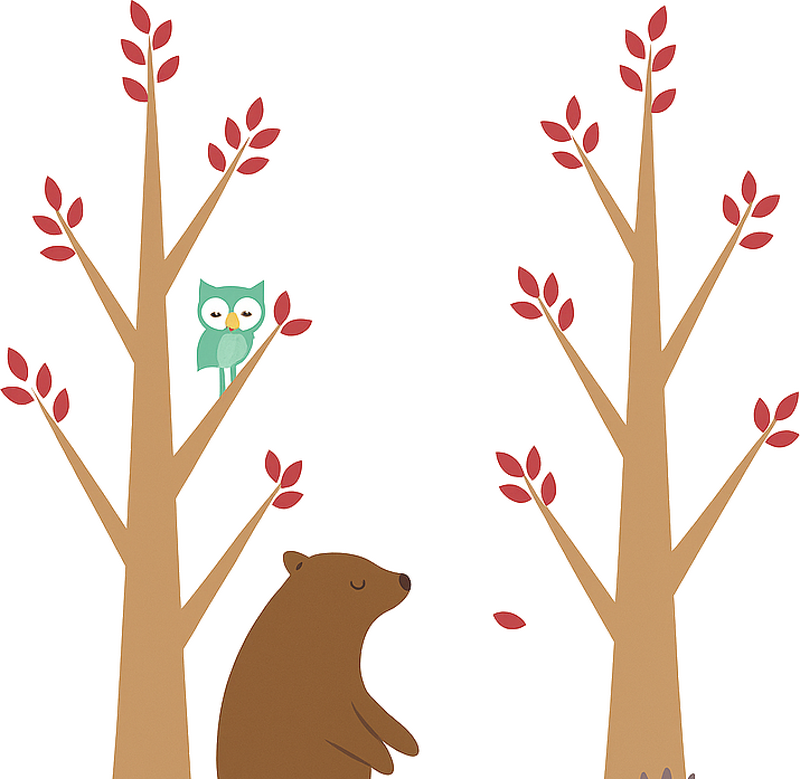 Nursery wall sticker serene woodland animals - TenStickers