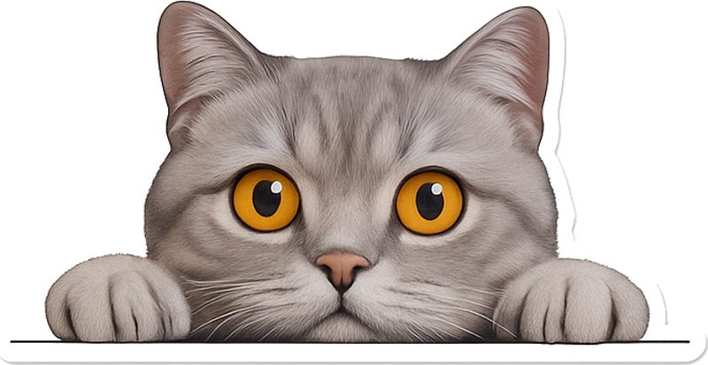 Peeking curious cat window sticker - TenStickers