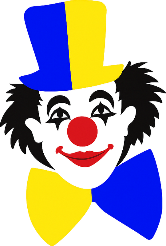 Colorful carnival clown window sticker - TenStickers