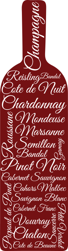 Sticker salle à manger Bouteille de vin et texte - TenStickers