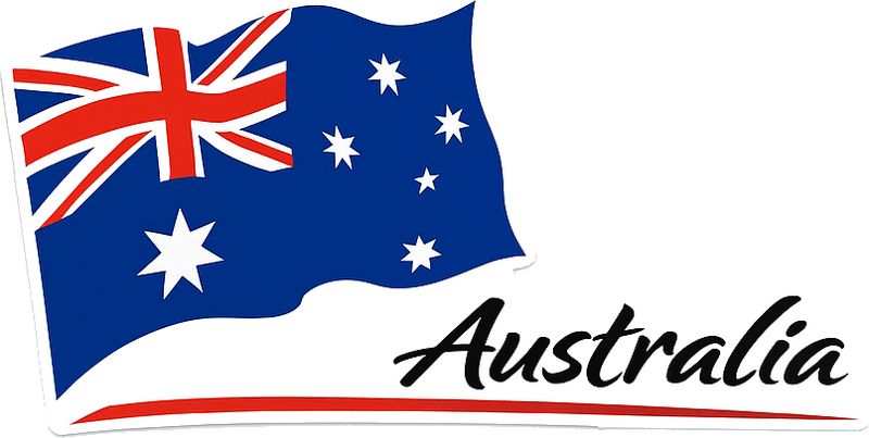 Caravan decal waving australian flag - TenStickers