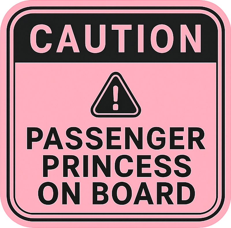 Caution princess on board car sticker - TenStickers