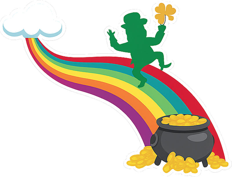 Car sticker st patrick and rainbow - TenStickers