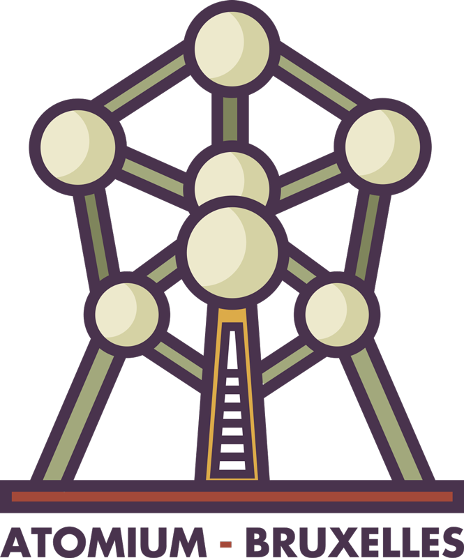 Muurstickers tienerkamer Atomium Brussel - TenStickers