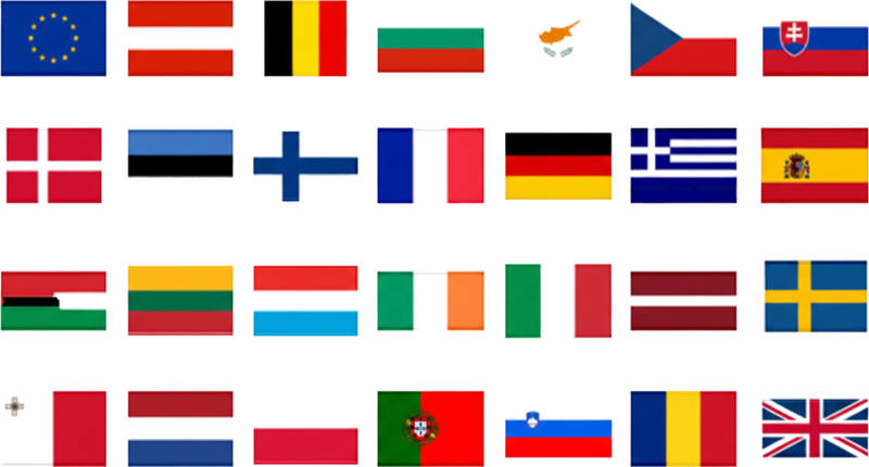 여행 및 관광 벽 스티커 유럽 국기 세트 - TenStickers