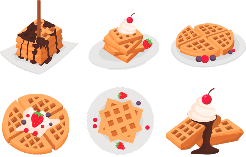 Sticker Maison Dessins petites gauffres - TenStickers