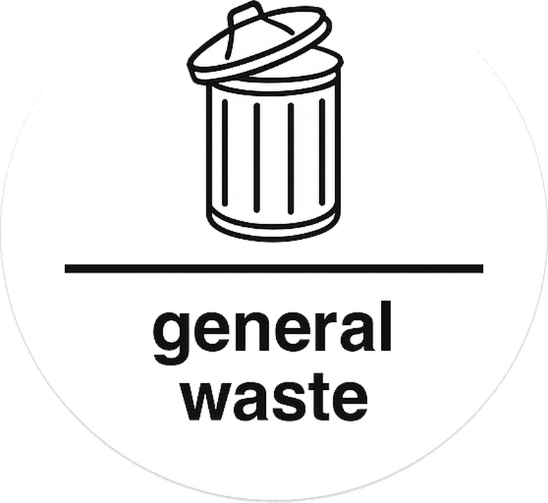 Industriële sticker minimalistische circulaire afvalstickers - TenStickers