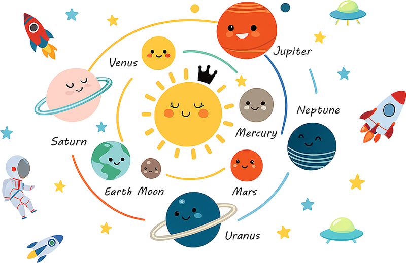 Childrens' wall stickers planet wall kids - TenStickers