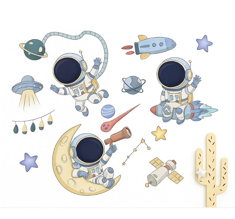 Naklejka na ścianę dla dzieci kosmos - TenStickers