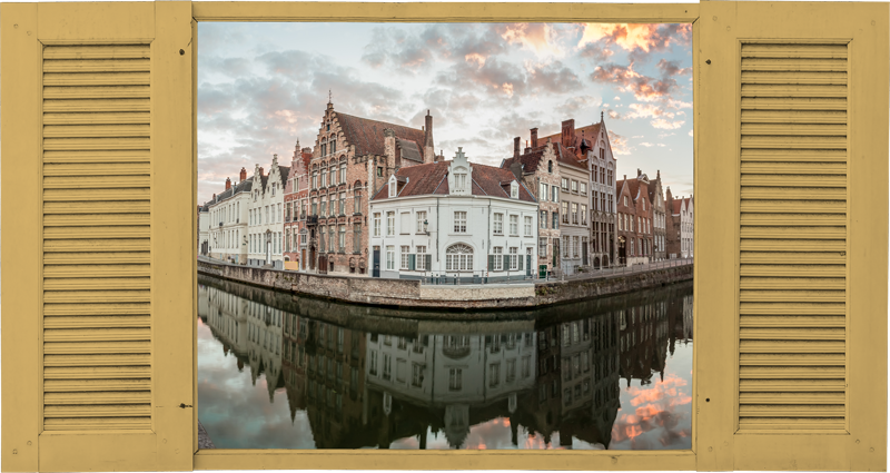 Muurstickers slaapkamer foto Brugge stad - TenStickers