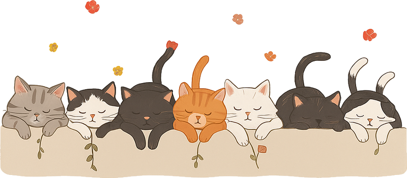 Funny sleep cat childrens' wall stickers - TenStickers