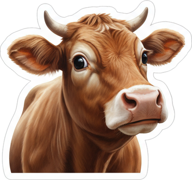 Curious country cow window sticker - TenStickers