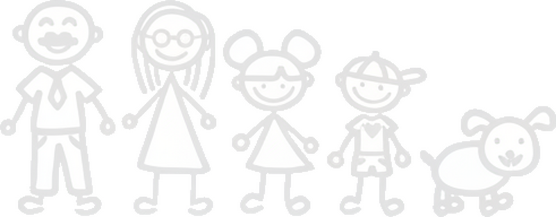 Naklejka na samochód szczęśliwa rodzina serc - TenStickers