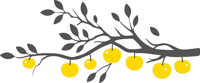 Kitchen wall sticker yellow fruit tree - TenStickers