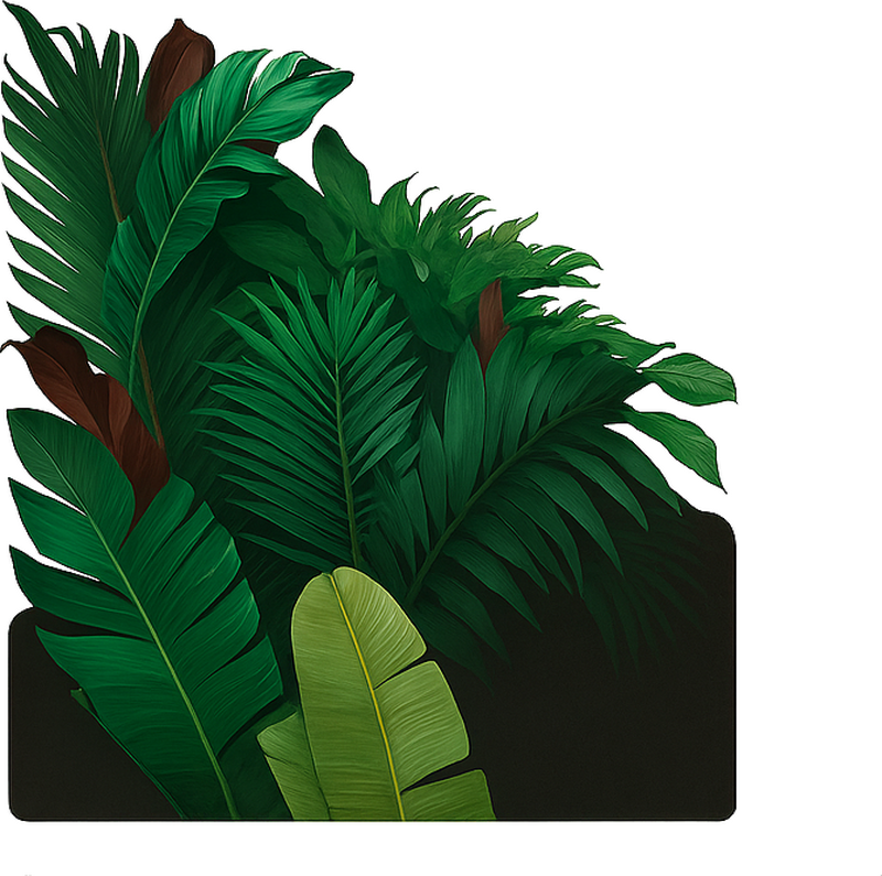 창 스티커 열대 녹색 잎사귀 - TenStickers