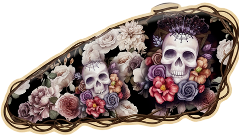 Pegatina moto jinete de rosa muerta - TenVinilo