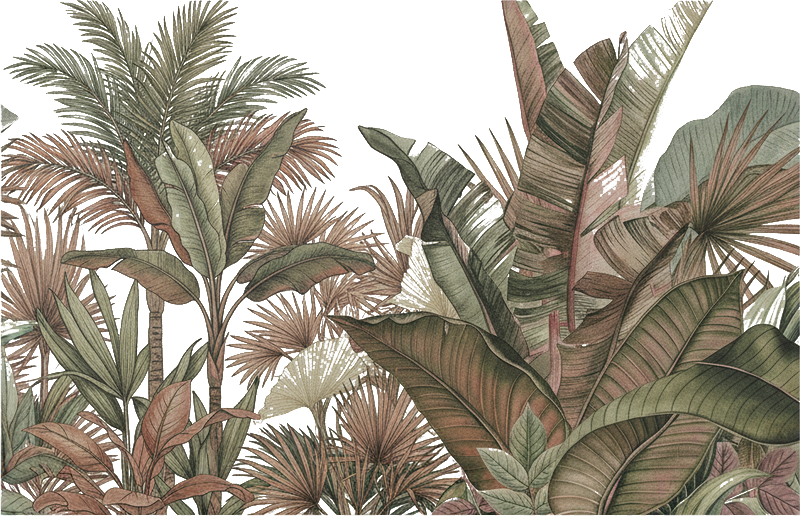 Adesivo per vetro alberi tropicali eleganti - TenStickers