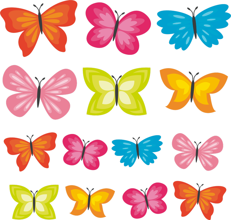 Sticker Mural Papillon Papillons beaux et colorés - TenStickers