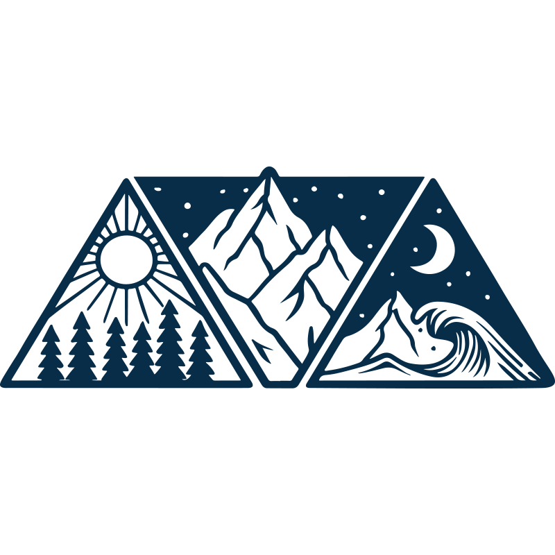 Campervan decal triangular nature elements - TenStickers