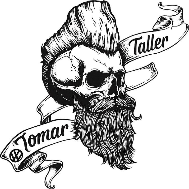 Vinilo autocaravana calavera hombre rugoso - TenVinilo