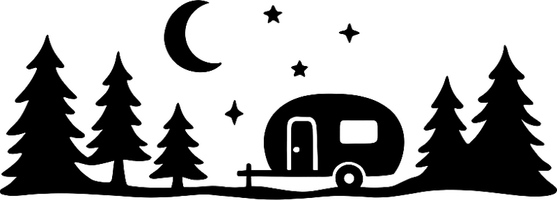 Campervan decal forest and night sky - TenStickers