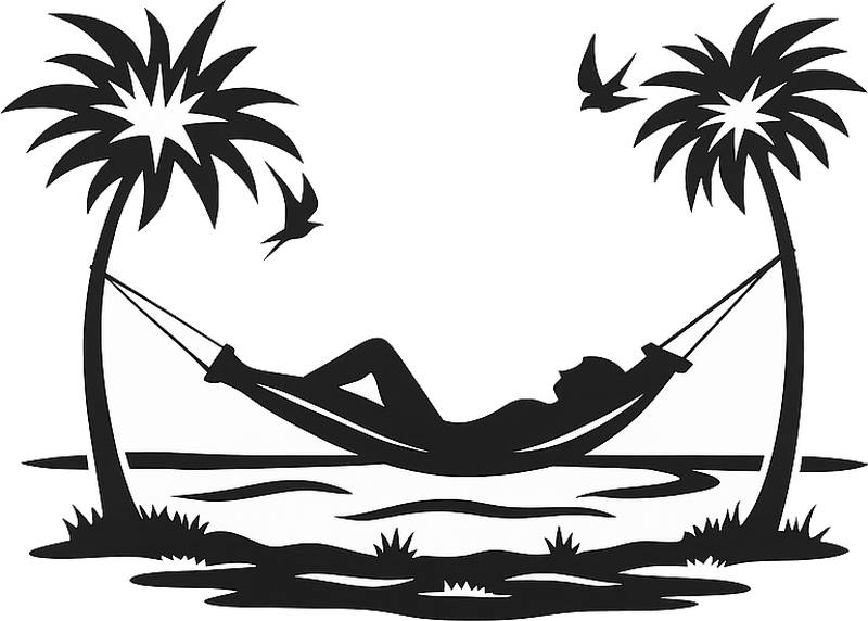 Campervan decal beach life hammock - TenStickers