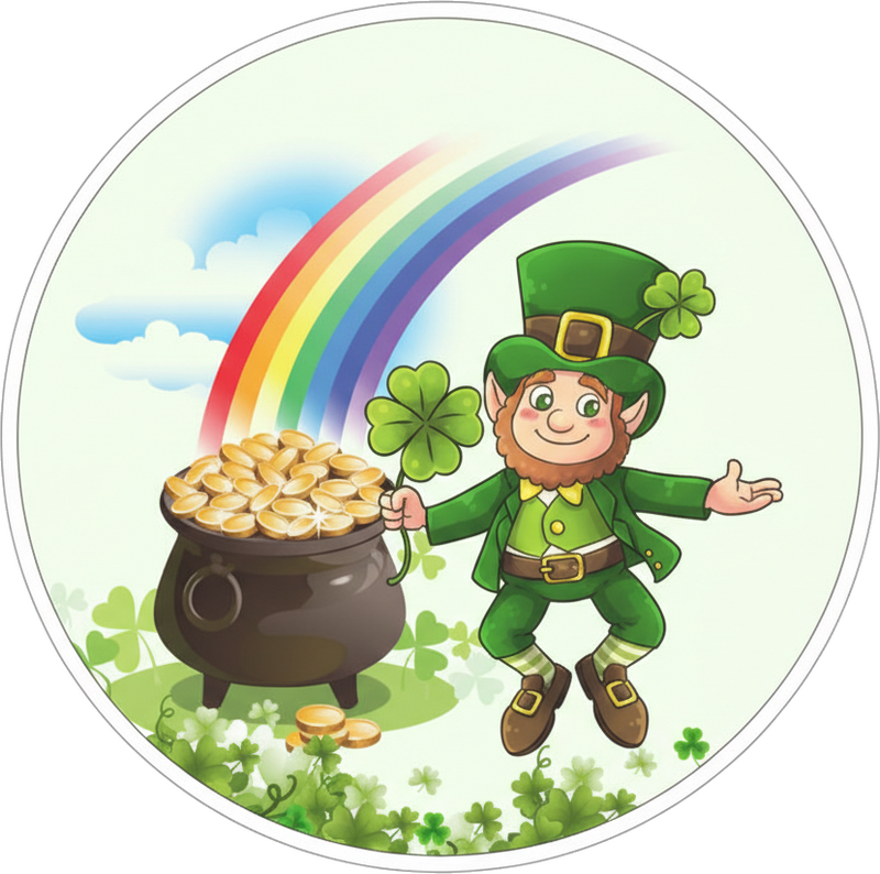 St patricks day sticker gelukkige gouden pot leprechaun - TenStickers