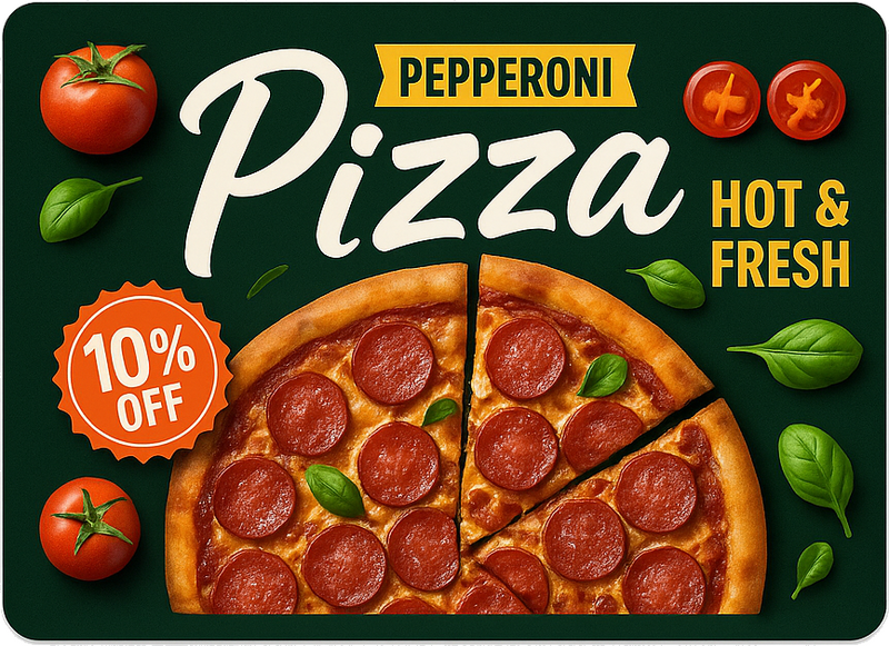 Vinilo oferta descuento en pizzas - TenVinilo