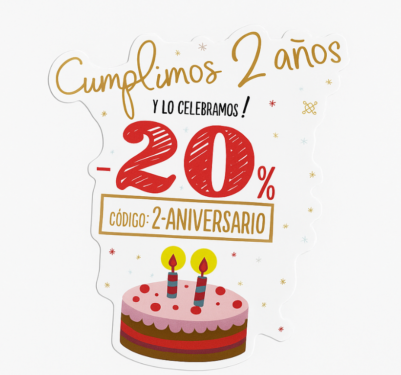 Vinilo oferta descuento por cumpleaños de la empresa - TenVinilo