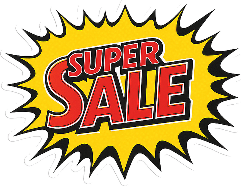 Vinilo oferta venta súper roja y amarilla - TenVinilo