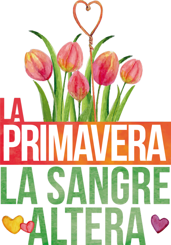 Vinilo pared flores refrán popular primavera - TenVinilo