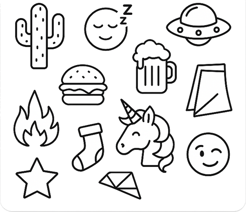 Vinilo bici colección de emojis pequeños - TenVinilo