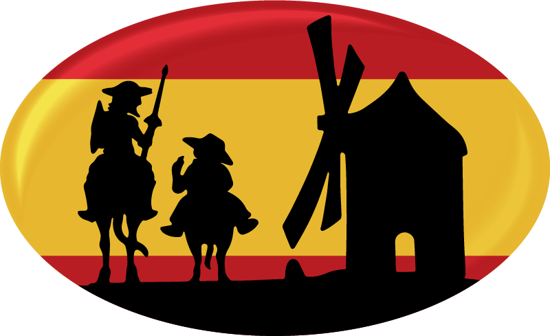 Vinilo coche bandera España molinos la Mancha - TenVinilo