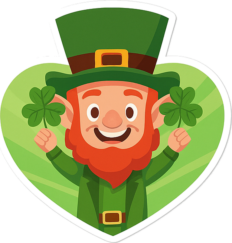 St patricks day sticker cute little leprechaun - TenStickers