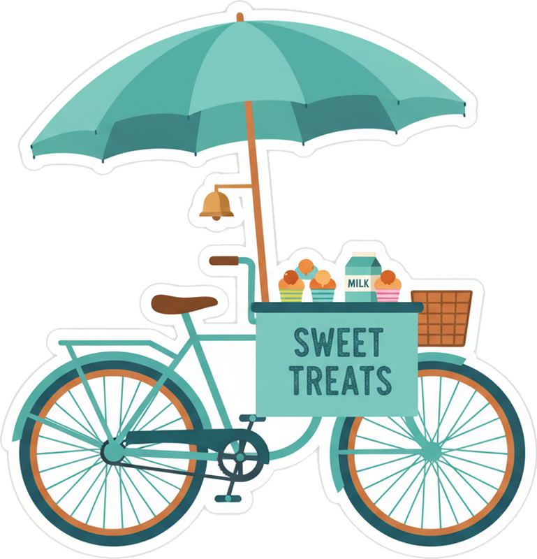 Muursticker retro ijskar - TenStickers