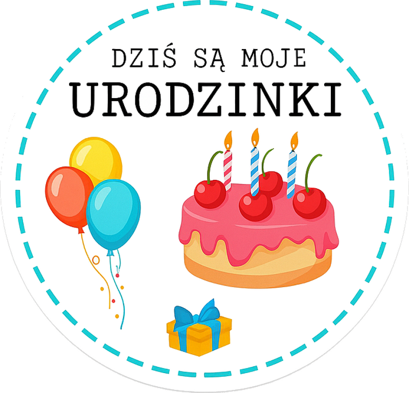 Naklejka urodzinowa z napisem "urodzinki" - TenStickers