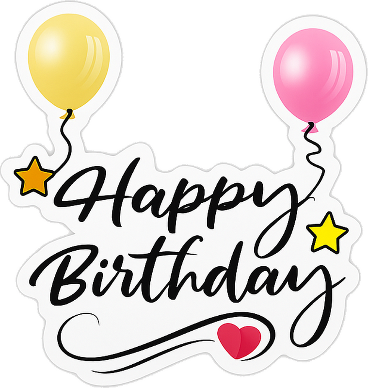 Naklejka urodzinowa balony z napisem "szczęśliwych urodzin" - TenStickers