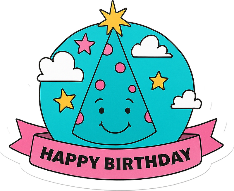 Naklejka urodzinowa kolekcja uroczych imprez dziecięcych - TenStickers