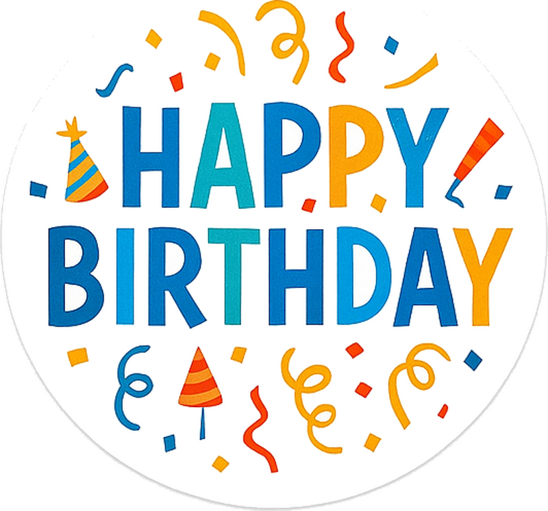 Naklejka urodzinowa klasyczne szczęśliwych urodzin - TenStickers