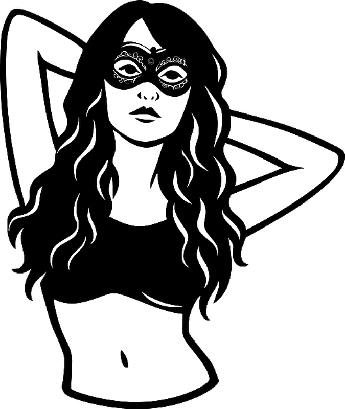 Autosticker mysterieuze masker meisje kunst - TenStickers