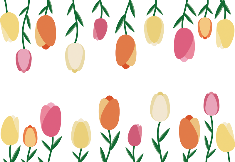 Pegatinas para porátiles de flores tulipanes - TenVinilo