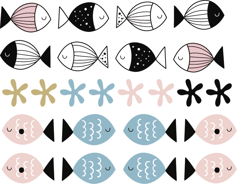 Sticker enfant poisson robot - TenStickers