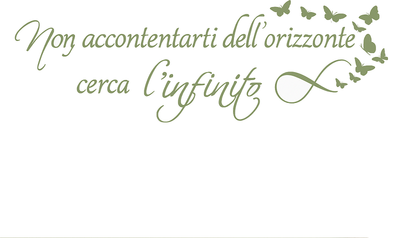 Adesivo per parete verde salvia testo elegante "cerca infinito" - TenStickers