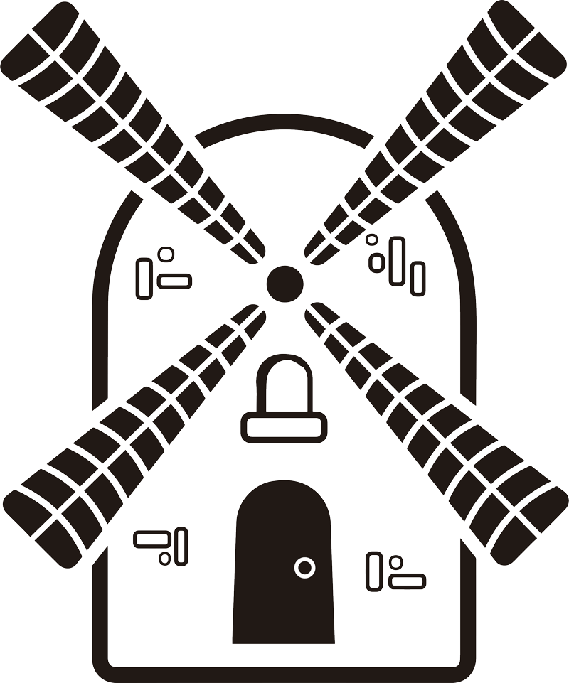 Muurstickers woonkamer zwarte windmolen - TenStickers
