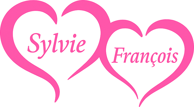 Pegatina coche personalizada nombres en corazón pareja - TenVinilo