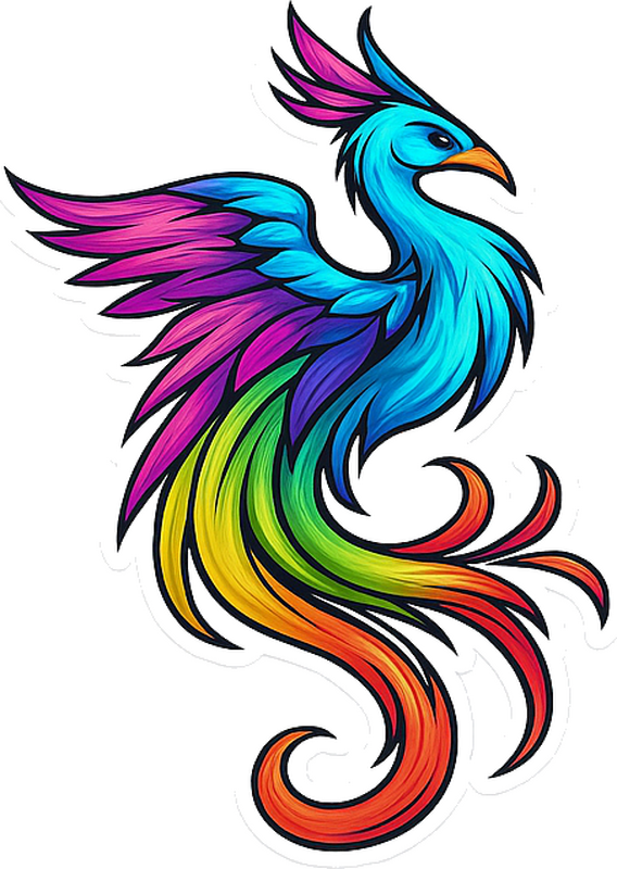 Sticker voiture personnalisé oiseau phénix coloré - TenStickers