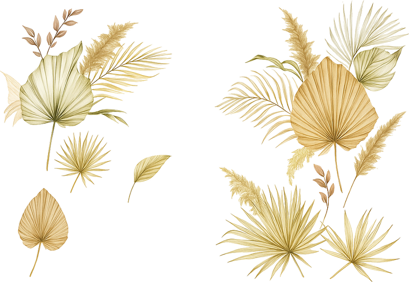 Sticker mural feuilles de palmiers dorées élégantes - TenStickers