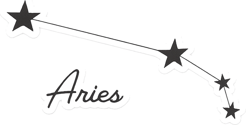 Adesivo da muro costellazione ariete nera - TenStickers